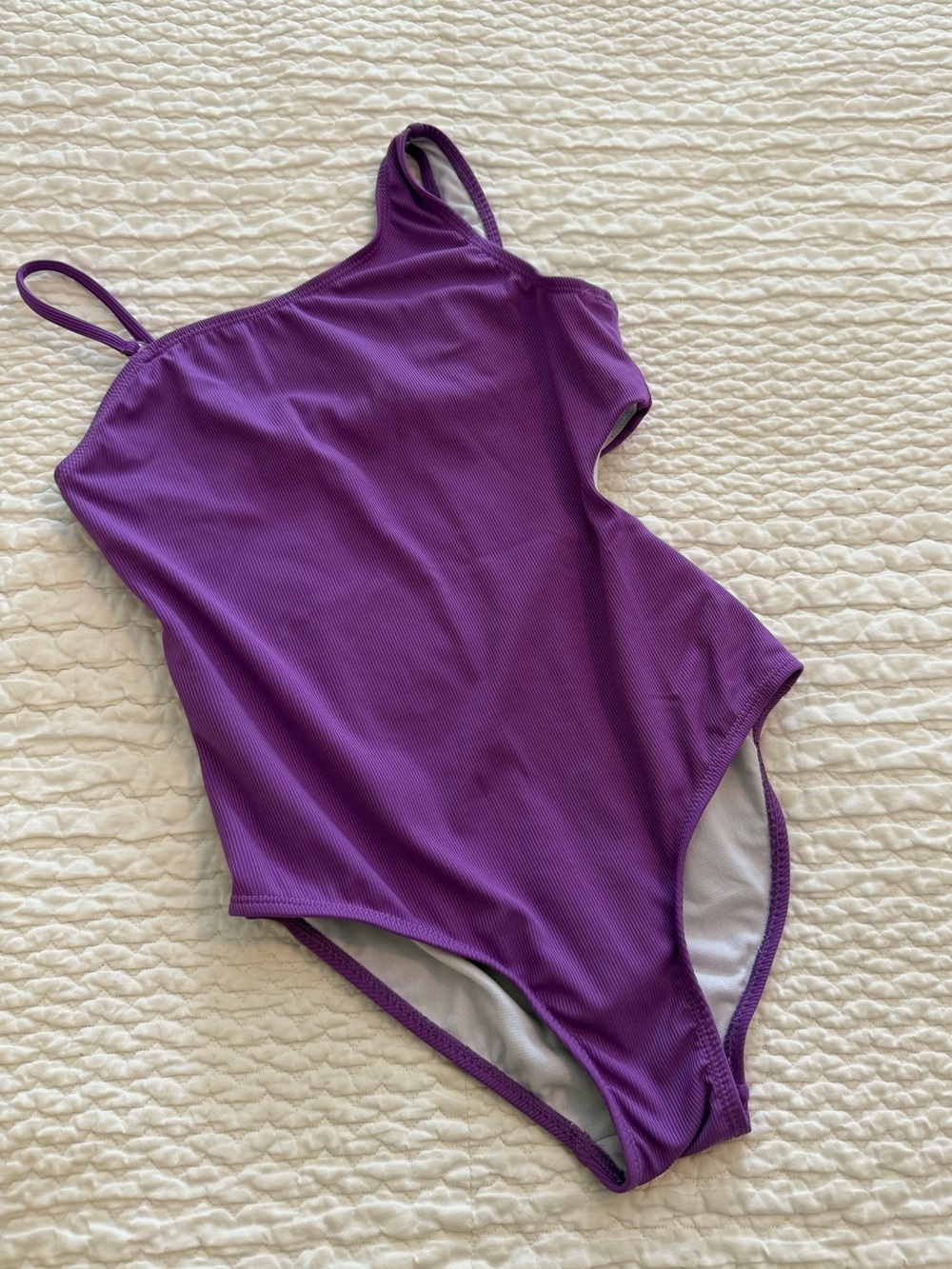 Andy & Evan, Girls’ Purple One-Piece Swimsuit w/ Cutouts, Size M (10)